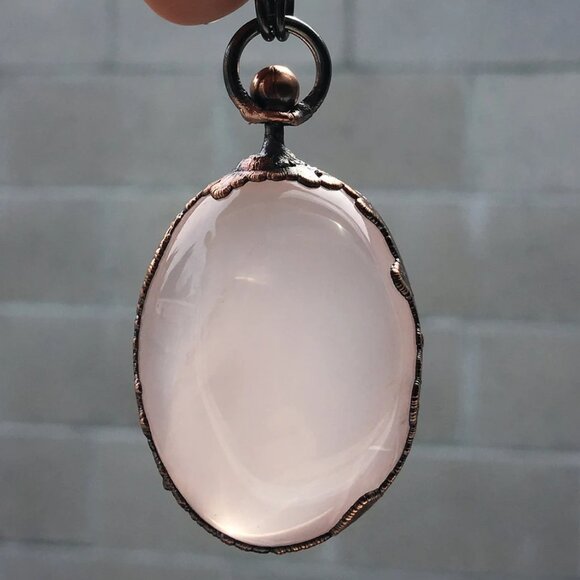 Star Rose Quartz Necklace/Reversible Spinning Amulet by Query Eve - Picture 11 of 11